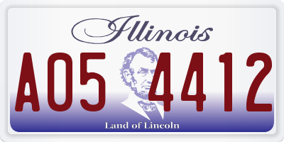 IL license plate A054412