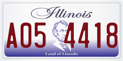 IL license plate A054418