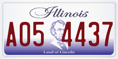 IL license plate A054437