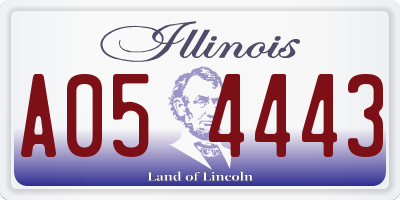 IL license plate A054443