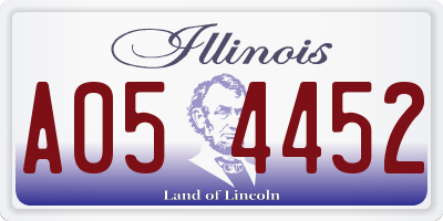 IL license plate A054452