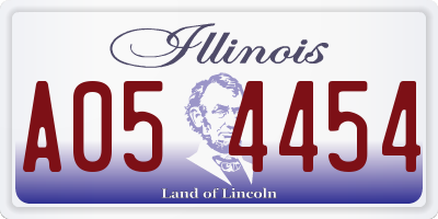 IL license plate A054454