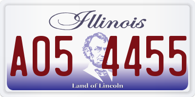 IL license plate A054455