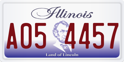 IL license plate A054457