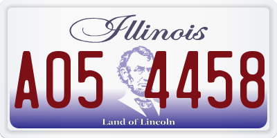 IL license plate A054458