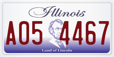 IL license plate A054467