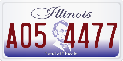 IL license plate A054477