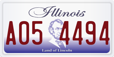 IL license plate A054494