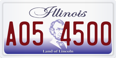IL license plate A054500