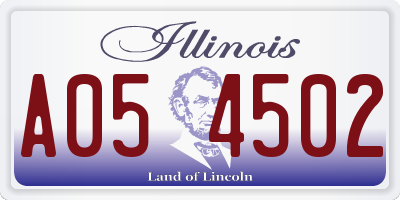 IL license plate A054502