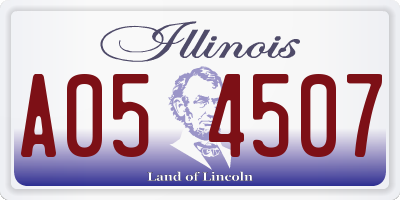 IL license plate A054507