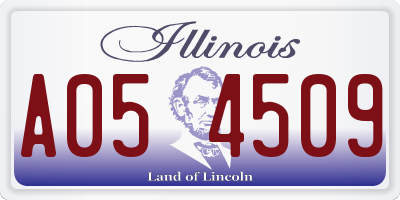 IL license plate A054509