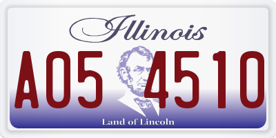 IL license plate A054510