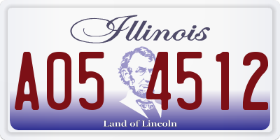 IL license plate A054512
