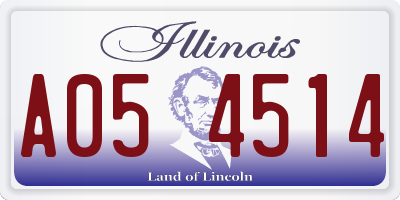 IL license plate A054514