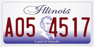 IL license plate A054517