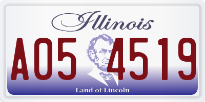 IL license plate A054519