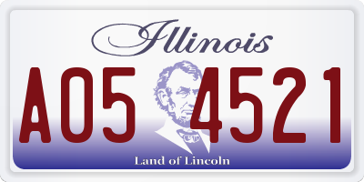 IL license plate A054521