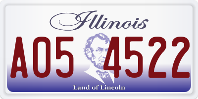 IL license plate A054522