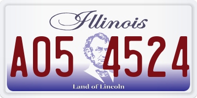 IL license plate A054524