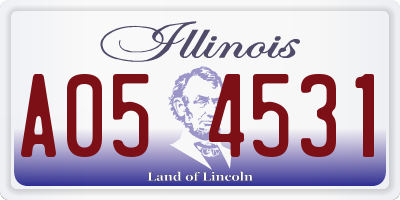IL license plate A054531