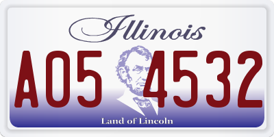 IL license plate A054532