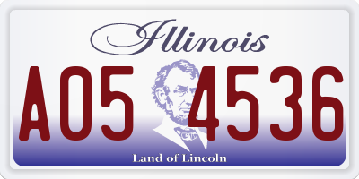 IL license plate A054536
