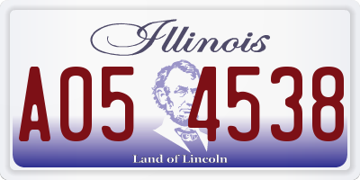 IL license plate A054538