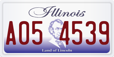 IL license plate A054539