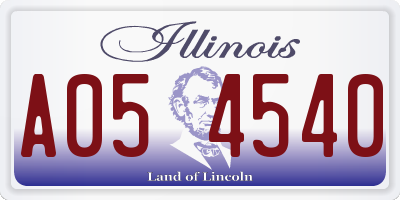 IL license plate A054540