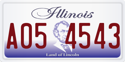 IL license plate A054543