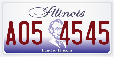 IL license plate A054545