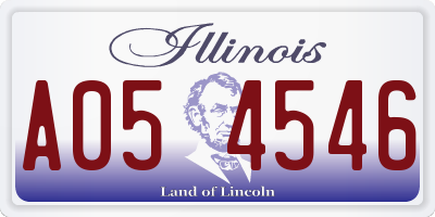 IL license plate A054546