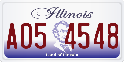 IL license plate A054548