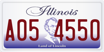 IL license plate A054550