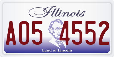 IL license plate A054552
