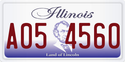 IL license plate A054560