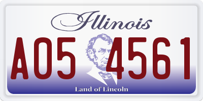 IL license plate A054561