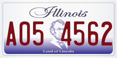IL license plate A054562