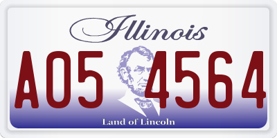 IL license plate A054564