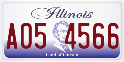 IL license plate A054566