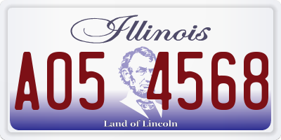 IL license plate A054568