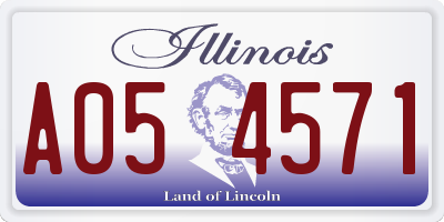 IL license plate A054571