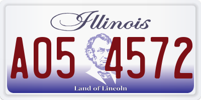 IL license plate A054572