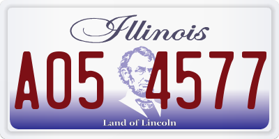 IL license plate A054577