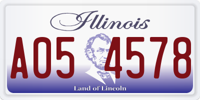 IL license plate A054578