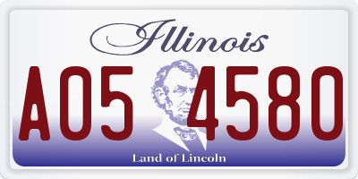 IL license plate A054580