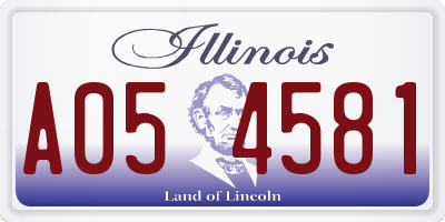 IL license plate A054581