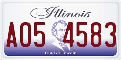 IL license plate A054583