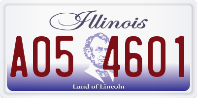 IL license plate A054601